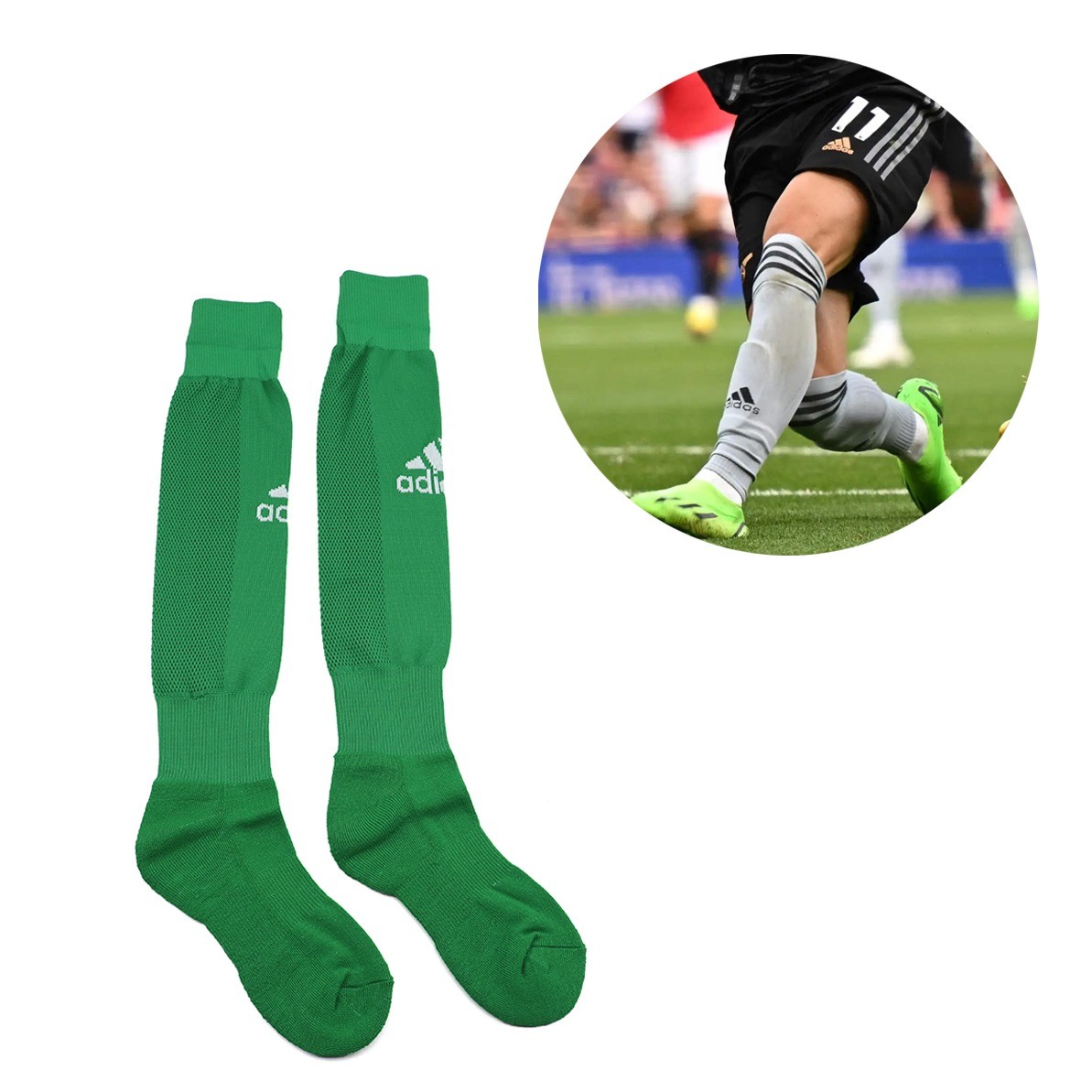 Qırmızı Yaşıl Rengli Uzun Adidas Futbol Corabı